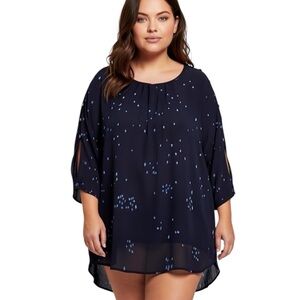 ROGERS & ROGERS Chiffon Open Sleeve Blouse